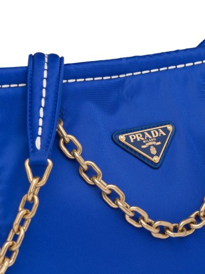 Shop Prada Small Tote Bag In Blue