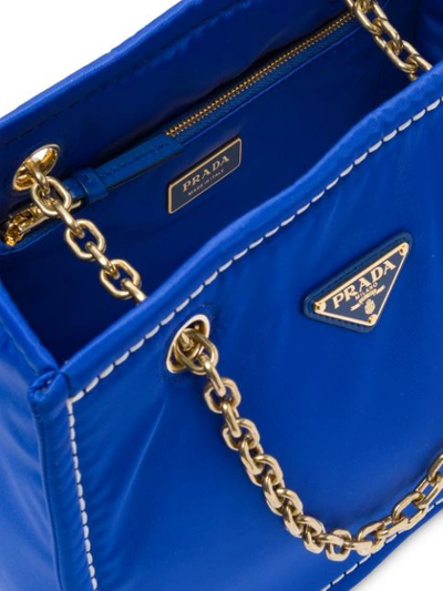 Shop Prada Small Tote Bag In Blue