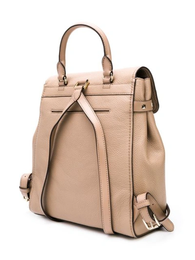 Shop Michael Michael Kors Studded Square Backpack In Neutrals