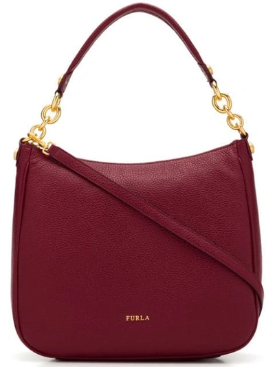 Shop Furla Cometa Hobo Bag In Red