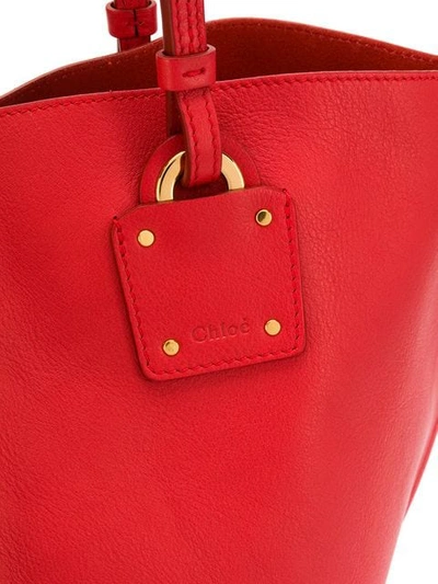 Shop Chloé Vick Tote Bag In Red