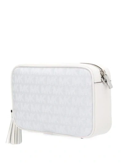 Shop Michael Michael Kors Stripe Detail Crossbody Bag In White