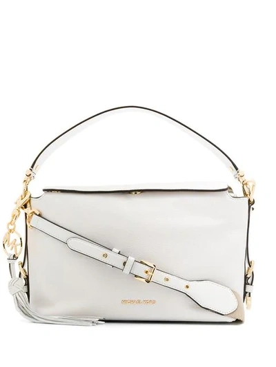 Shop Michael Michael Kors Brooke Medium Shoulder Bag In White