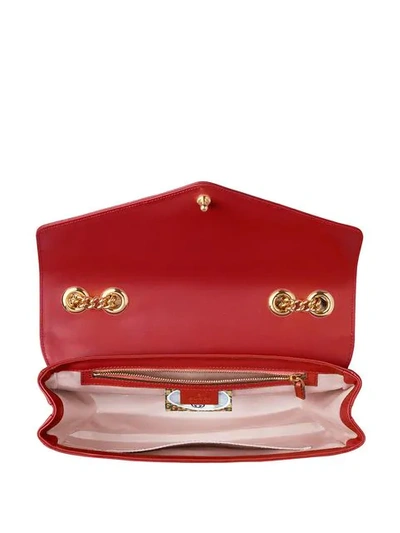Shop Gucci Rajah Medium Shoulder Bag In Red