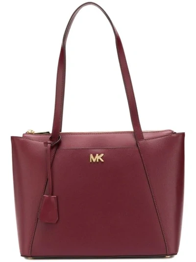Shop Michael Michael Kors Maddie Shoulder Bag In Red