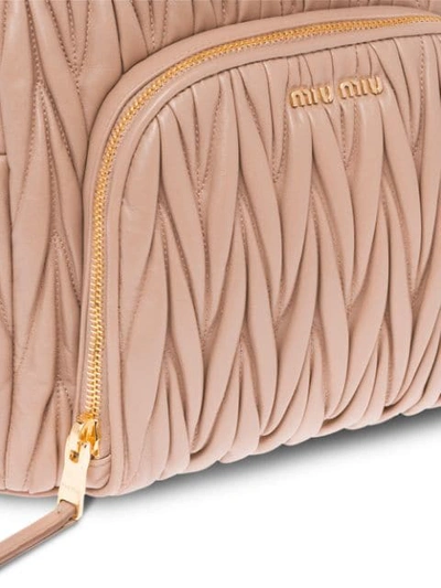 Shop Miu Miu Matelassé Backpack In Neutrals