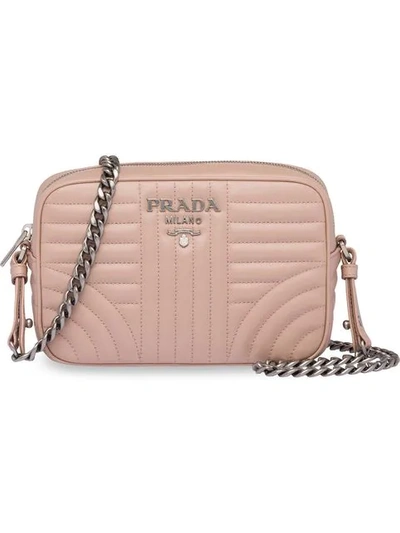 Shop Prada Quilted Camera Bag In Pink
