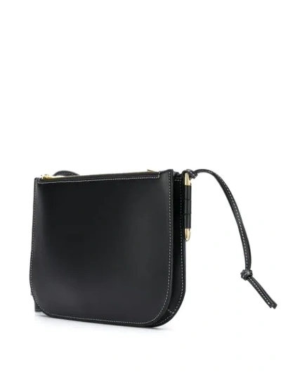 Shop Loewe Embossed Logo Shoulder Bag In Black