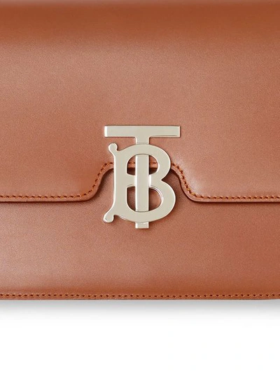 Shop Burberry Small Tb Monogram Bag In Brown