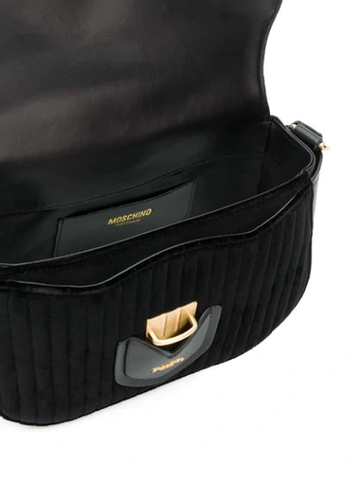 Shop Moschino Chain Trim Handbag - Black