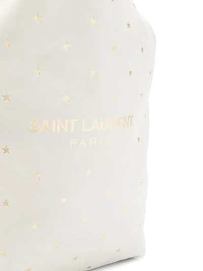 Shop Saint Laurent Star Print Shoulder Bag In Neutrals