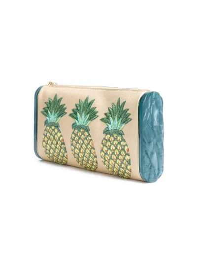 pineapples embroidery clutch