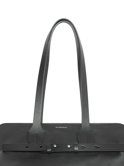 Shop Burberry The Medium Soft Leather Belt Bag In Black
