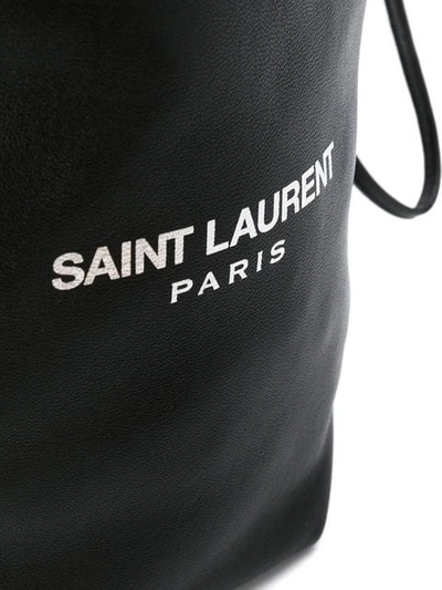 Shop Saint Laurent Teddy Bucket Bag In Black