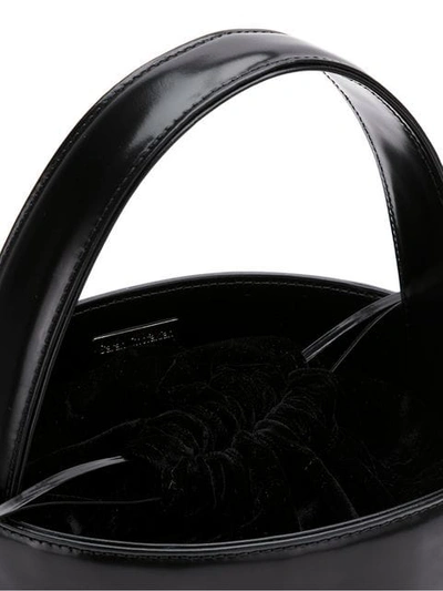 Shop Sarah Chofakian Leather Bucket Bag In Black