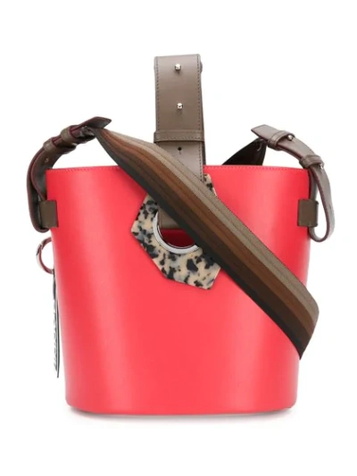 Shop Ganni Bucket Bag In Red