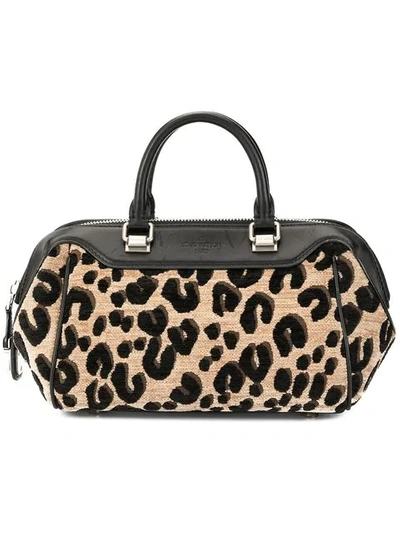 Pre-owned Louis Vuitton Leopard Print Handbag In Black