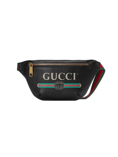 Shop Gucci Print Small Belt Bag In Black