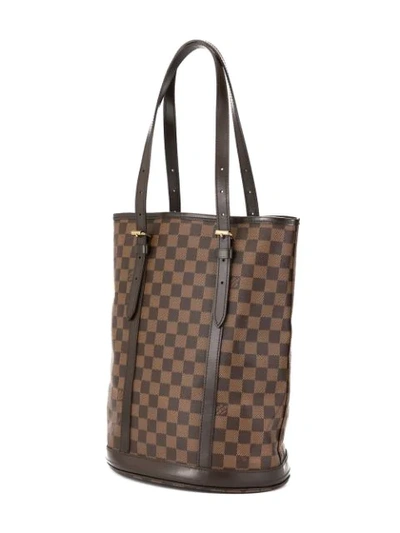 Pre-owned Louis Vuitton  Gm Damier Bucket Tote In Brown