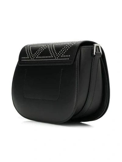 Shop Emporio Armani Micro Studs Shoulder Bag In Black