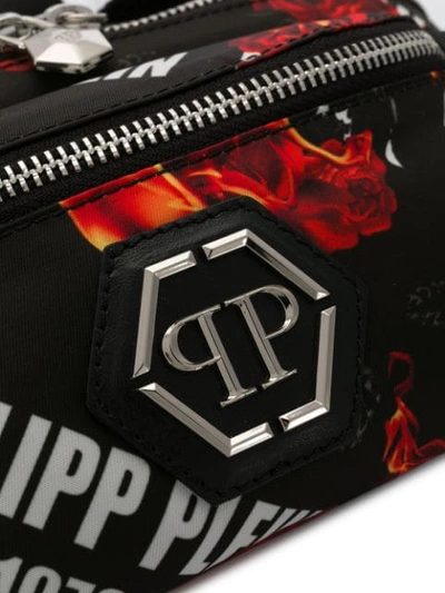 Shop Philipp Plein Rose Print Belt Bag In Black