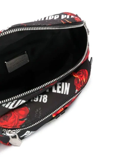 Shop Philipp Plein Rose Print Belt Bag In Black