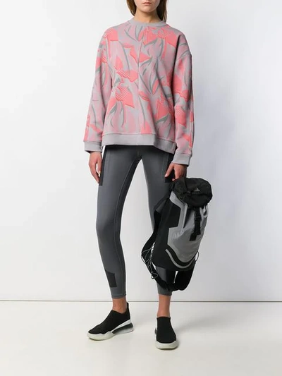 Shop Adidas By Stella Mccartney Logo Printed Backpack In Grey