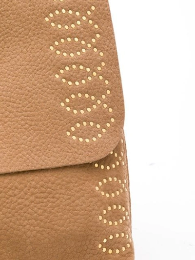 Shop Zanellato Stud-embellished Tote In Brown