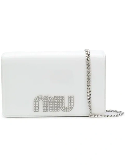 Shop Miu Miu Logo Mini Bag In White