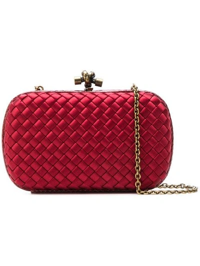 Shop Bottega Veneta Intrecciato Clutch Bag In Red