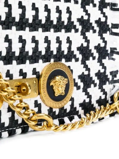 Shop Versace Icon Shoulder Bag In Black