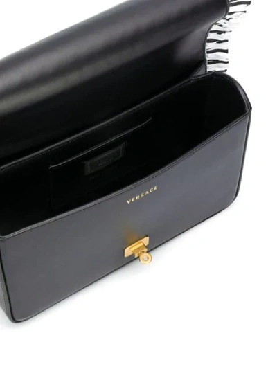 Shop Versace Icon Shoulder Bag In Black