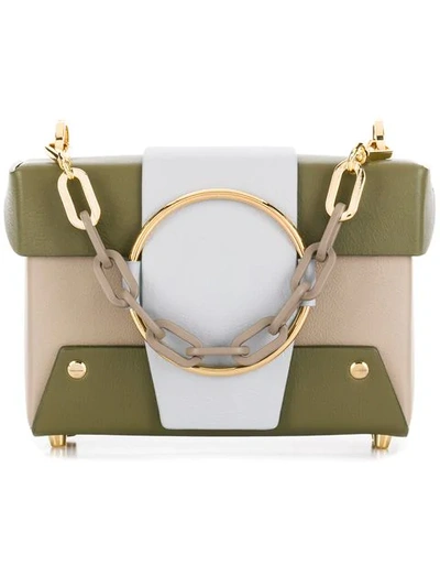 Shop Yuzefi Multicoloured Asher Colour Block Crossbody Bag In Green