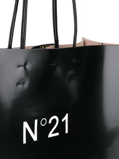 Nº21 大号LOGO印花购物袋 - 黑色