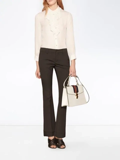 Shop Gucci Sylvie Tote Bag In White