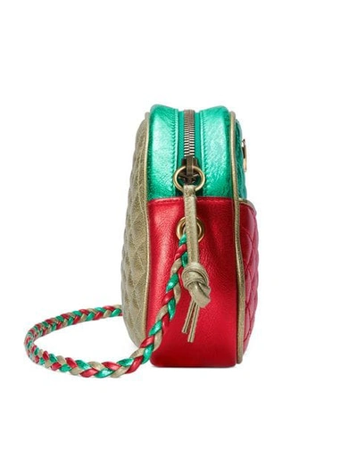 Shop Gucci Red And Green Laminated Leather Mini Bag