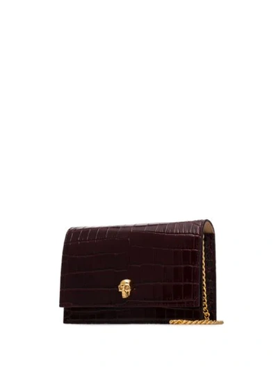 Shop Alexander Mcqueen Mini Skull Cross-body Bag In 6230 Burgundy