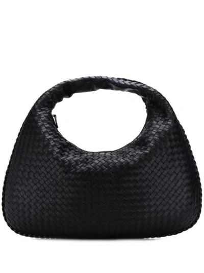 Shop Bottega Veneta Intrecciato Hobo Bag In Black