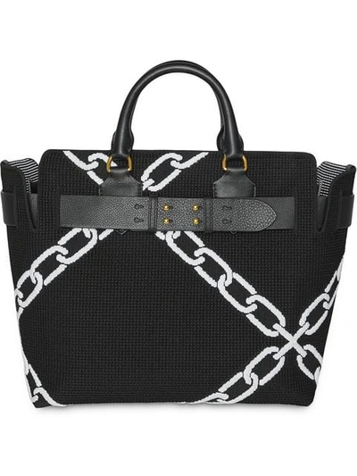 Shop Burberry The Medium Knitted Link Belt Bag In Black