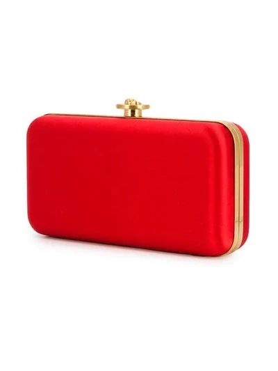 Shop Versace Medusa Lock Clutch Bag - Red