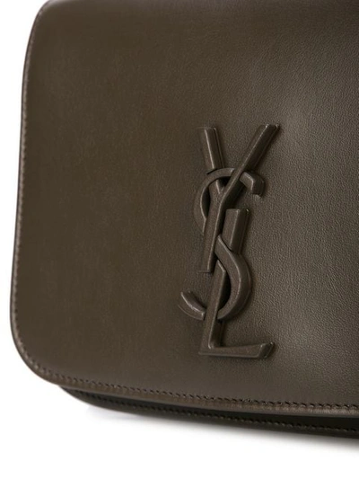 Shop Saint Laurent Spontini Monogram Satchel Bag In 2849 Brown