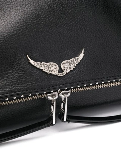 Zadig & Voltaire Rocky Foldover Crossbody Bag In Black