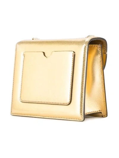 Shop Oscar De La Renta Mini Tro Crossbody Bag In Metallic