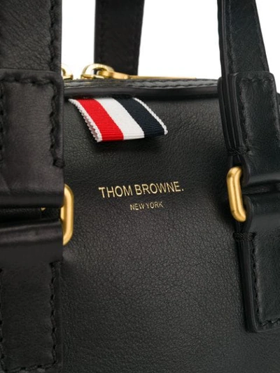Shop Thom Browne Rwb Strap Brogued Mrs. Thom Mini Bag In Black