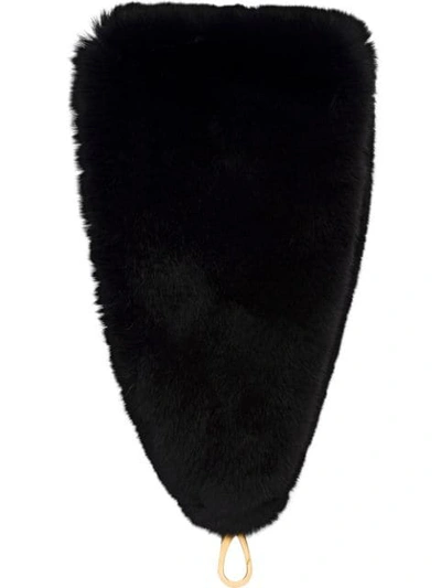Shop Miu Miu Detachable Fur Handle In Black