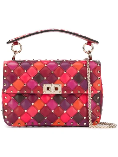Shop Valentino Garavani Medium Rockstud Spike Shoulder Bag In Pink