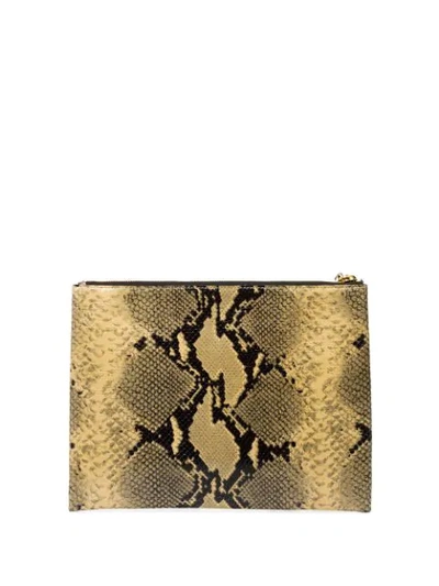 Shop Marni Snakeskin Effect Clutch Bag In Neutrals