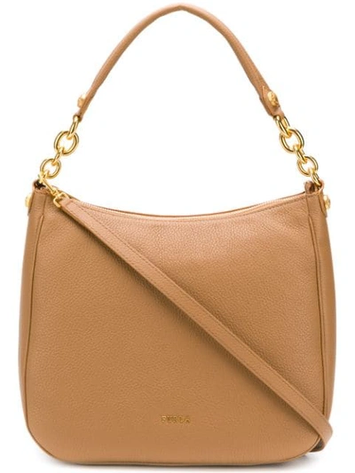 Shop Furla Classic Shoulder Bag In Brown