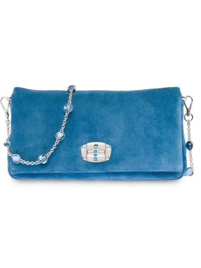 Shop Miu Miu Miu Crystal Bag In Blue