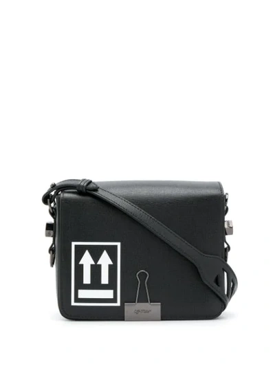 Shop Off-white Logo Printed Shoulder Bag - Black